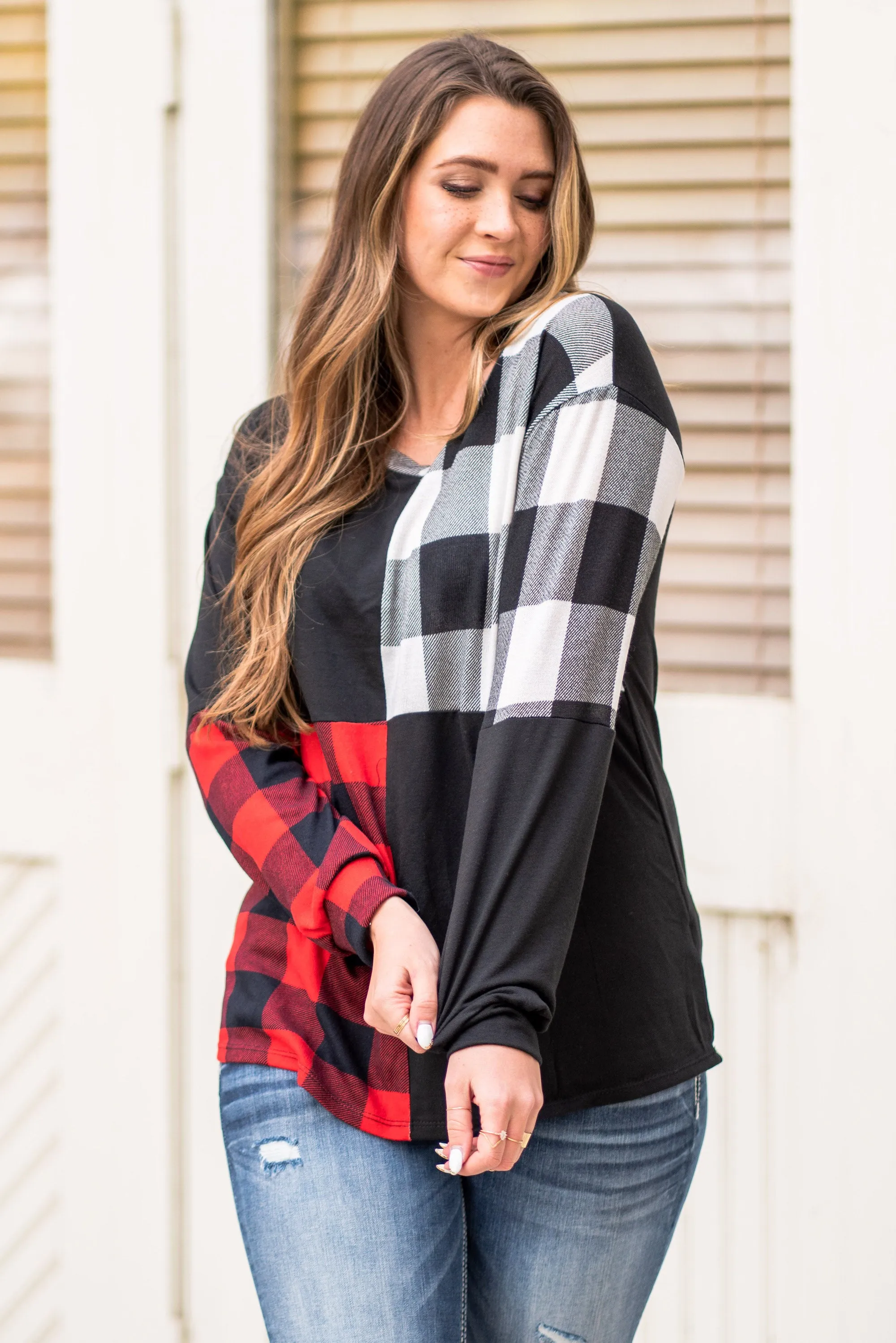 Plaid Sweater Top