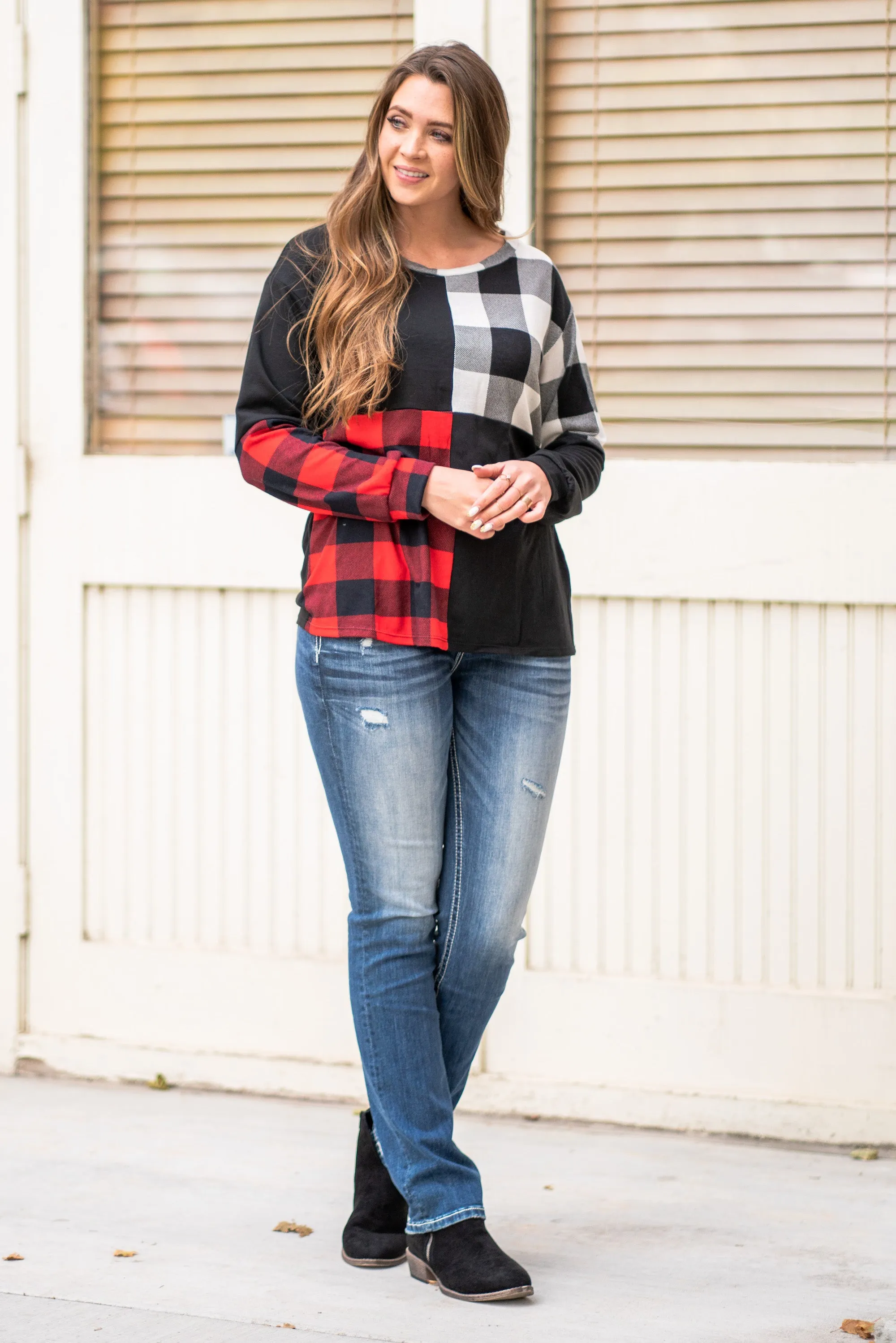 Plaid Sweater Top