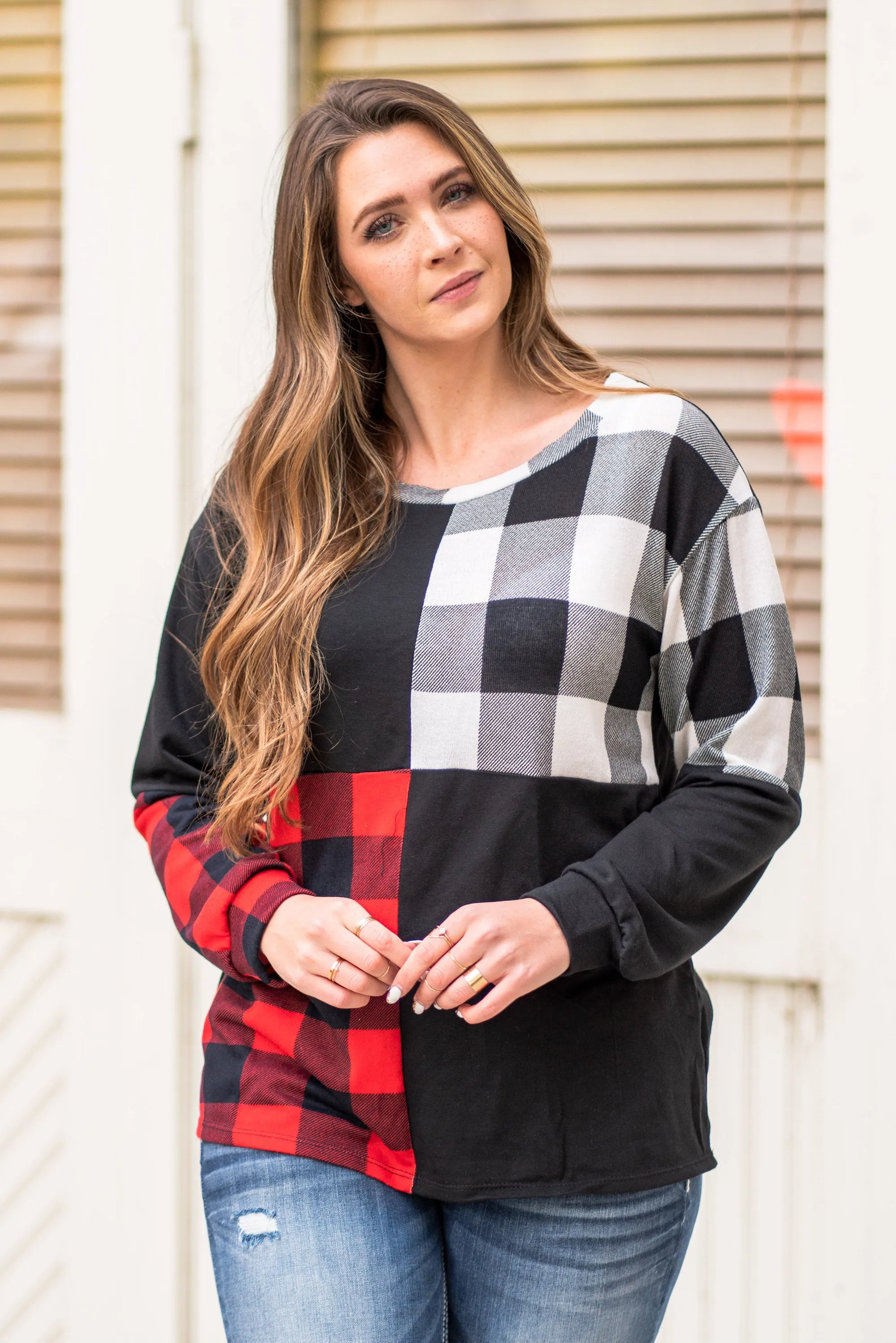 Plaid Sweater Top