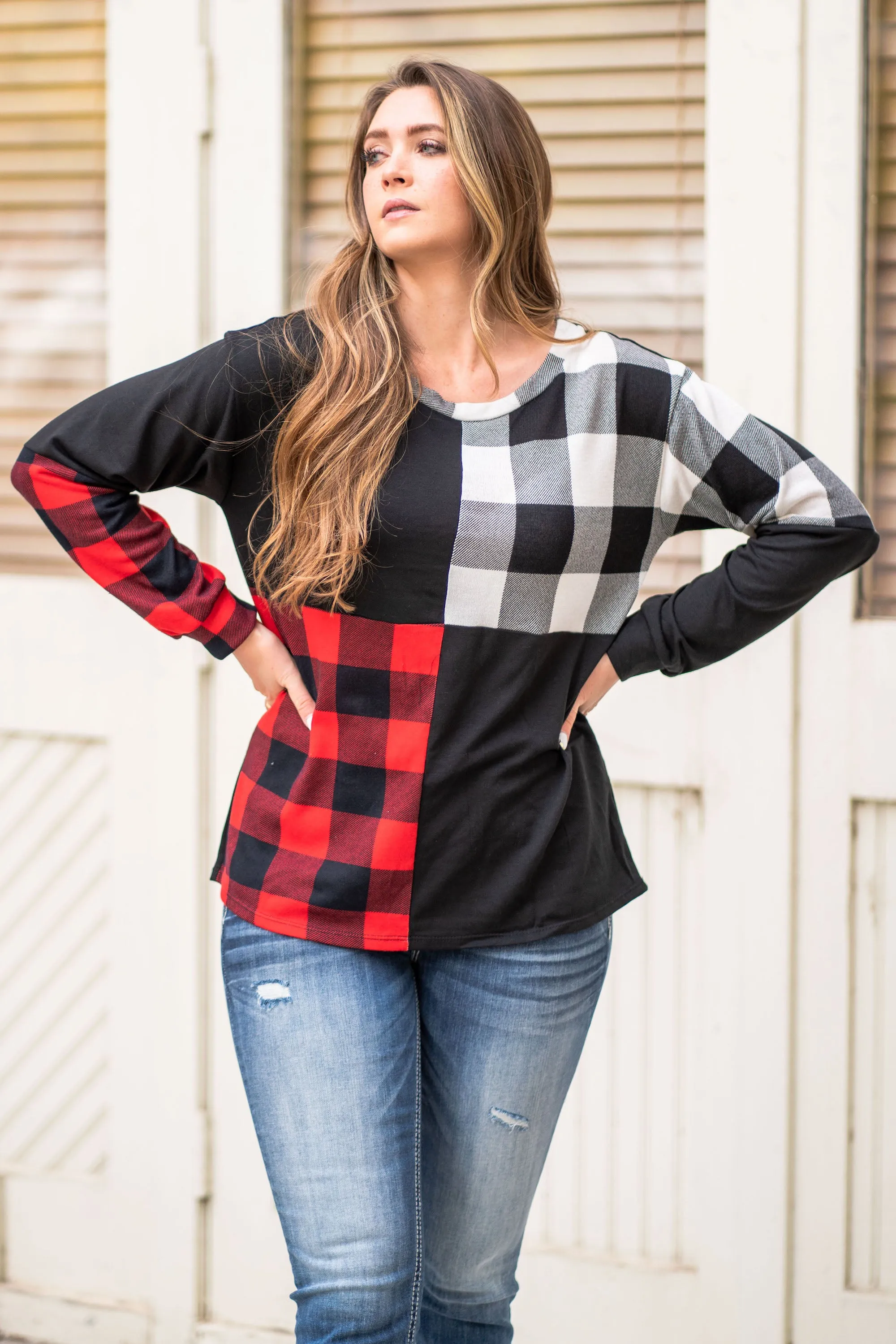 Plaid Sweater Top