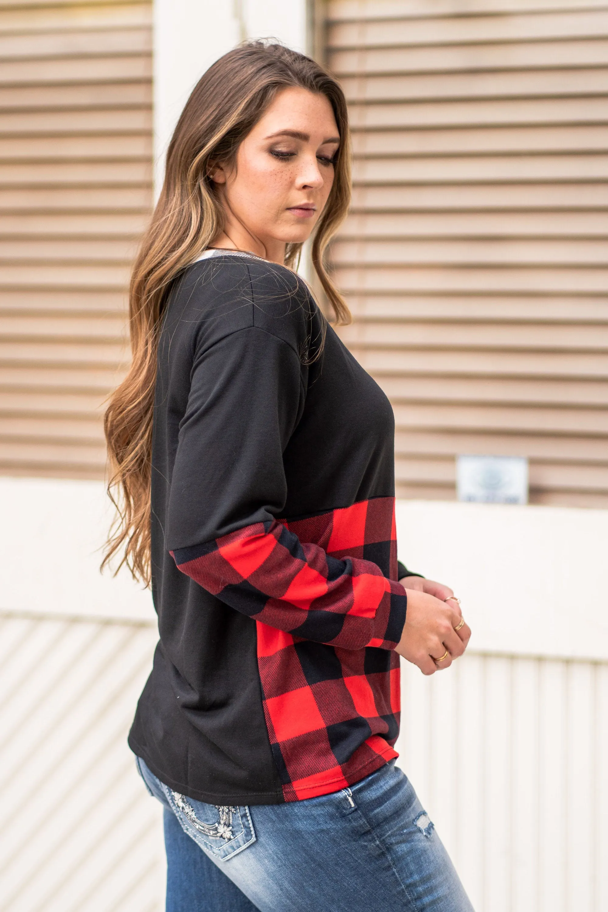 Plaid Sweater Top