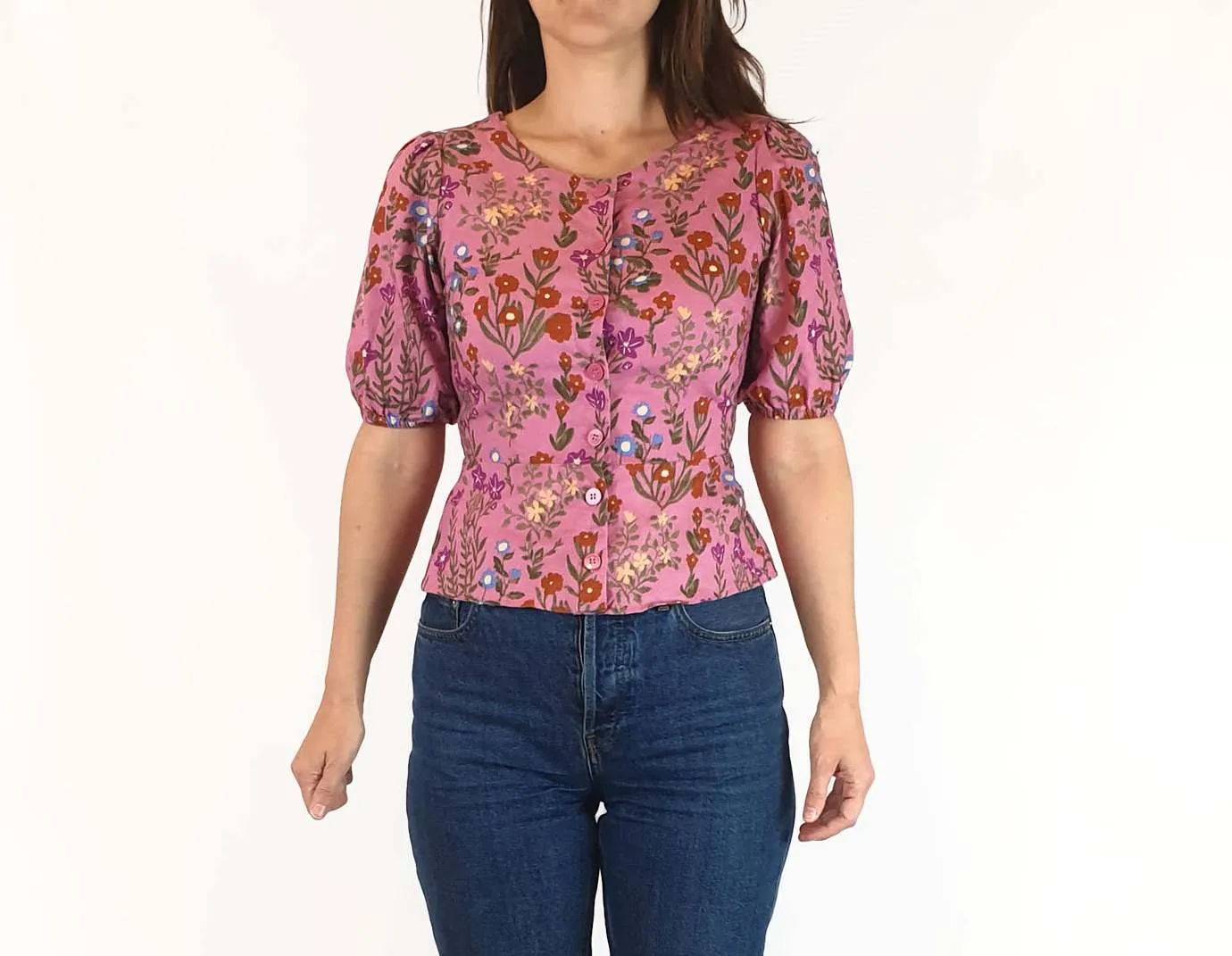 Princess Highway pink floral print top size 6 (fits 6-8)