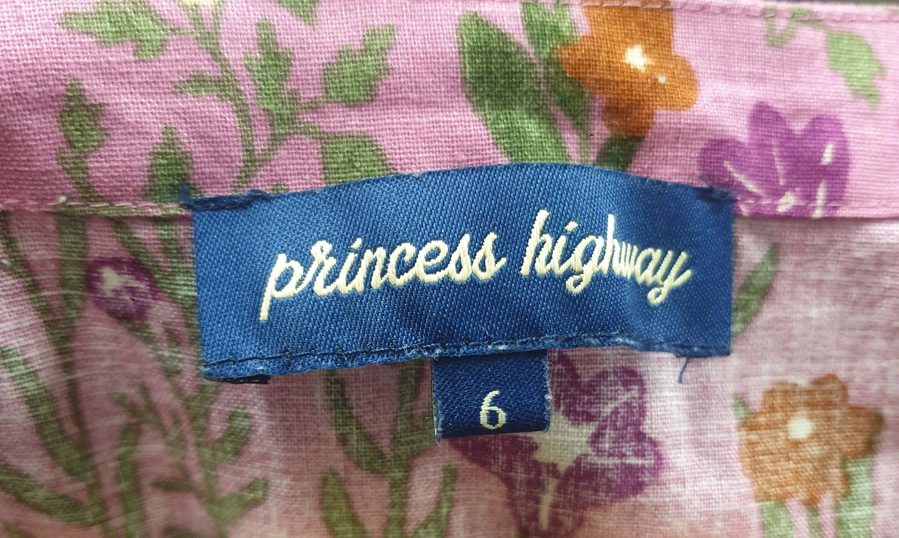 Princess Highway pink floral print top size 6 (fits 6-8)