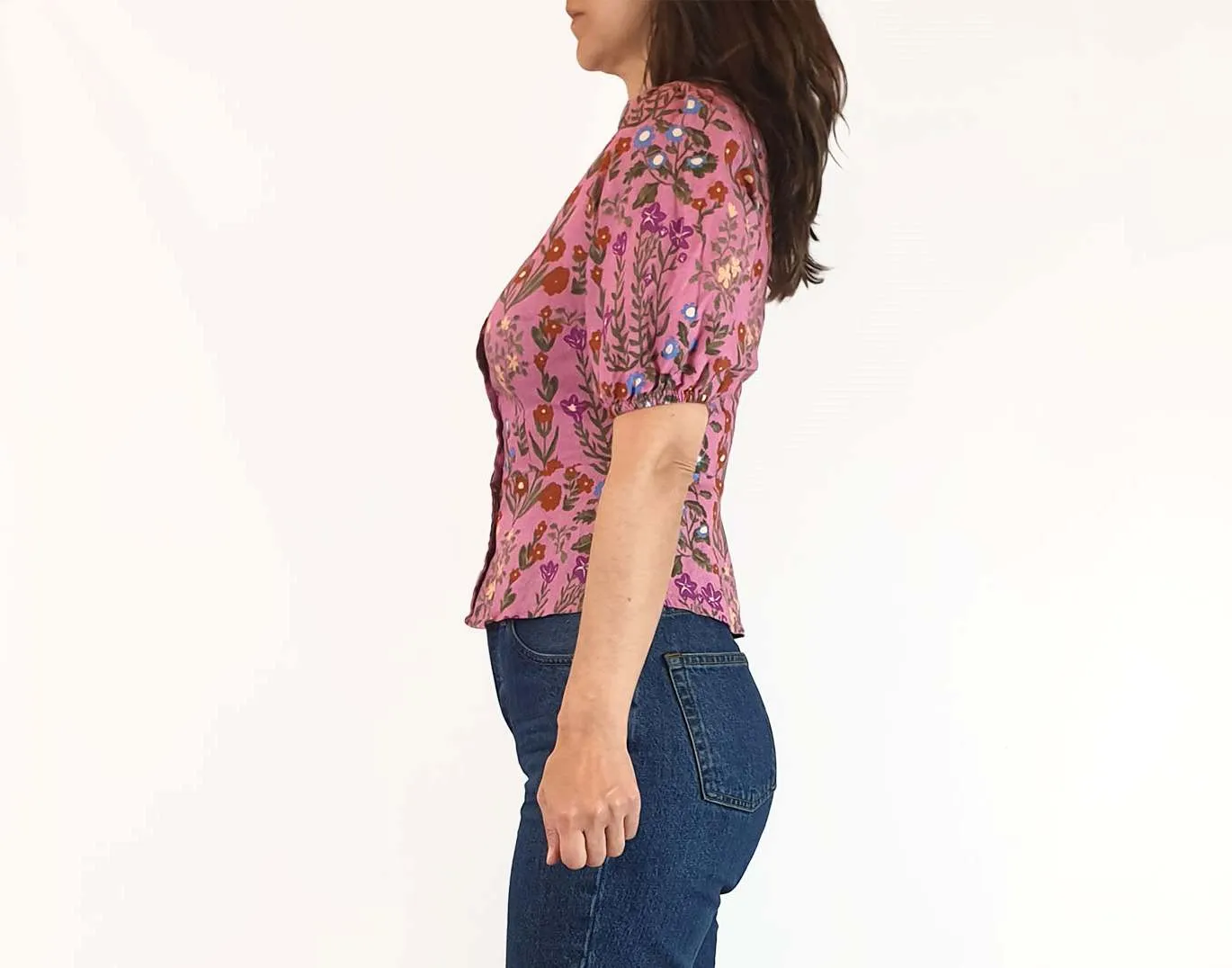 Princess Highway pink floral print top size 6 (fits 6-8)
