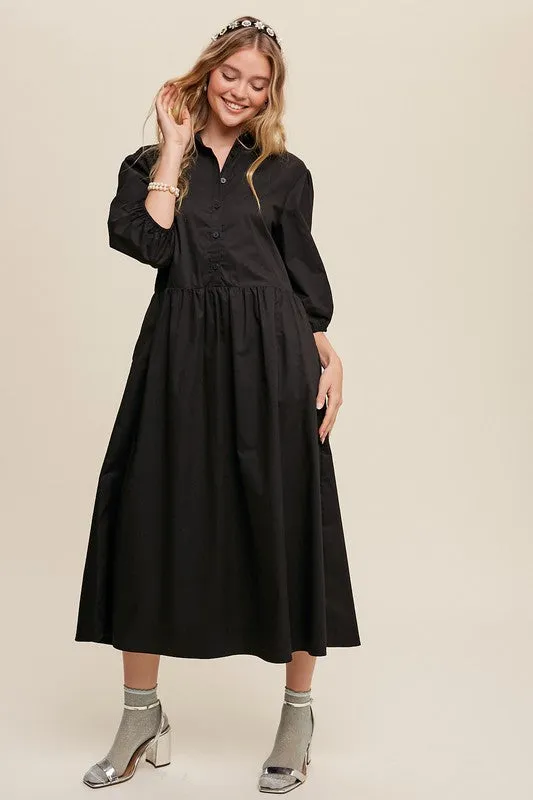 Puff Sleeve Maxi Dress