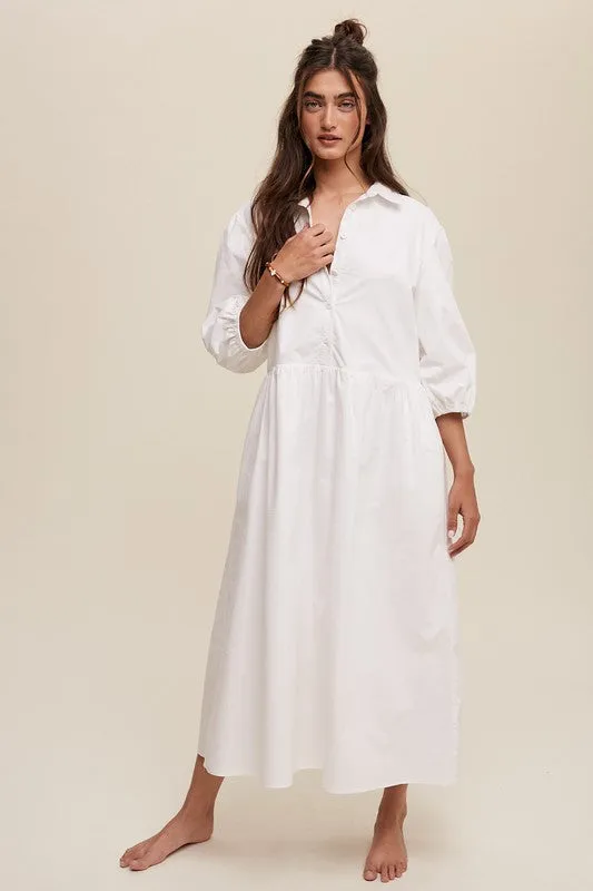 Puff Sleeve Maxi Dress