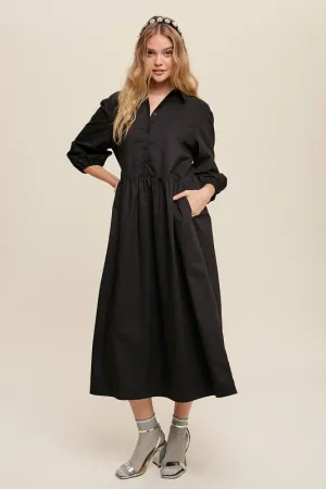 Puff Sleeve Maxi Dress