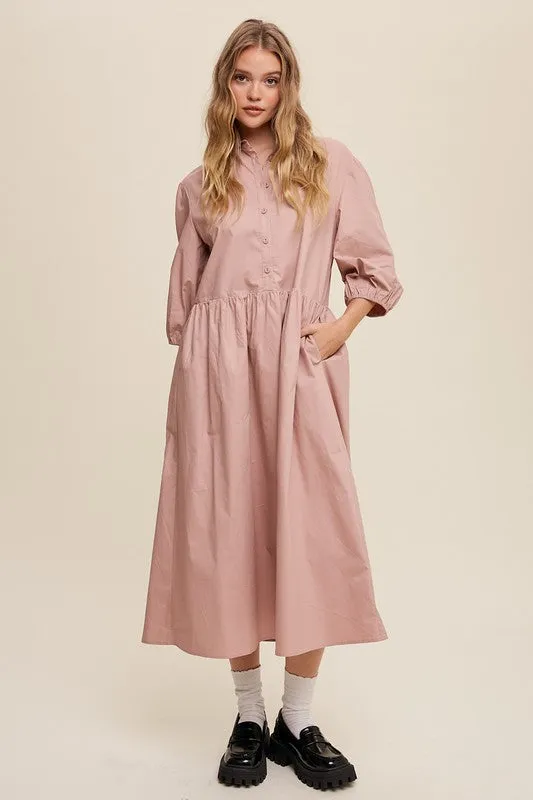 Puff Sleeve Maxi Dress