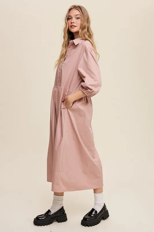 Puff Sleeve Maxi Dress