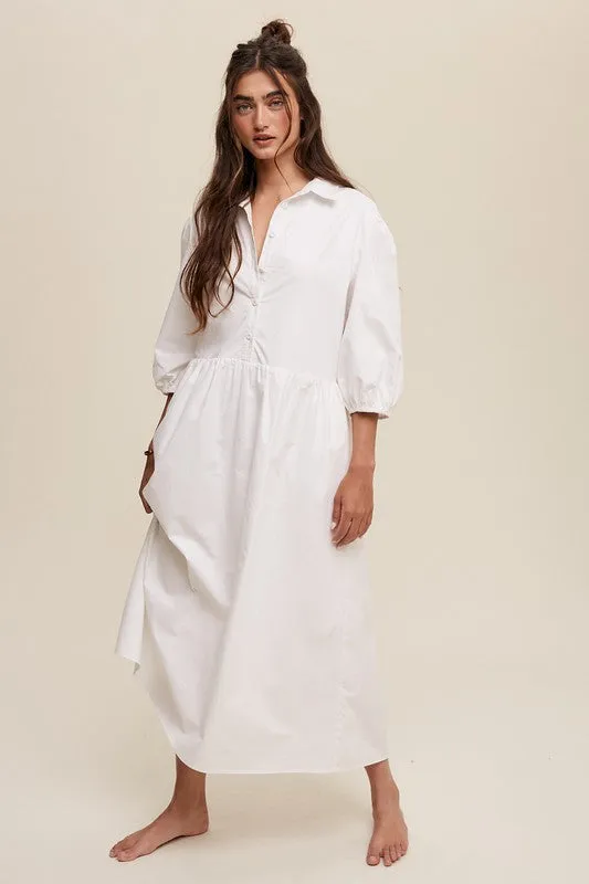 Puff Sleeve Maxi Dress