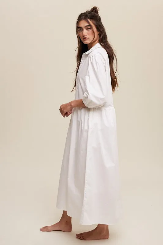Puff Sleeve Maxi Dress