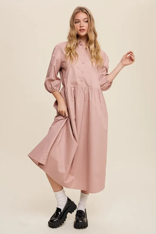 Puff Sleeve Maxi Dress