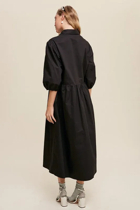 Puff Sleeve Maxi Dress