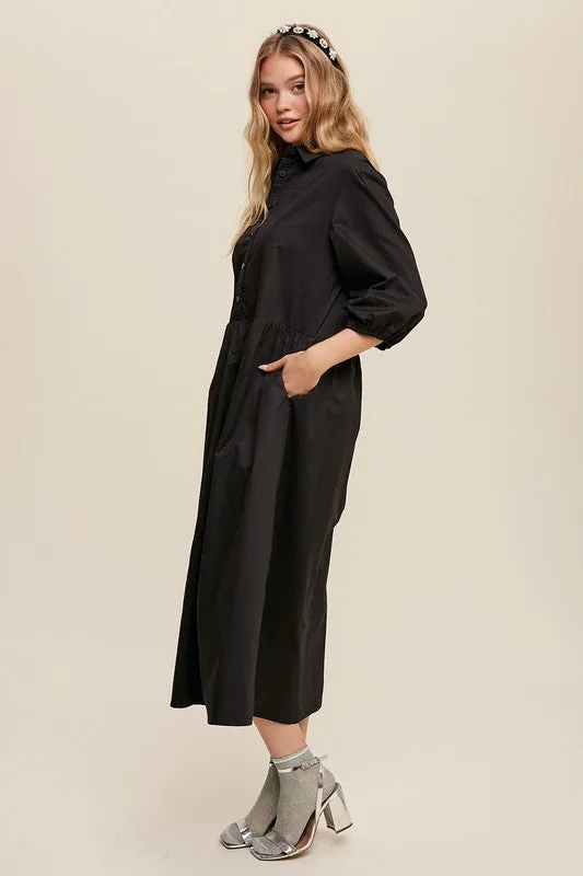 Puff Sleeve Maxi Dress
