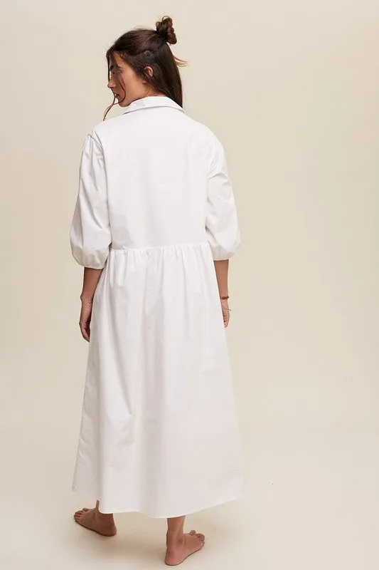 Puff Sleeve Maxi Dress