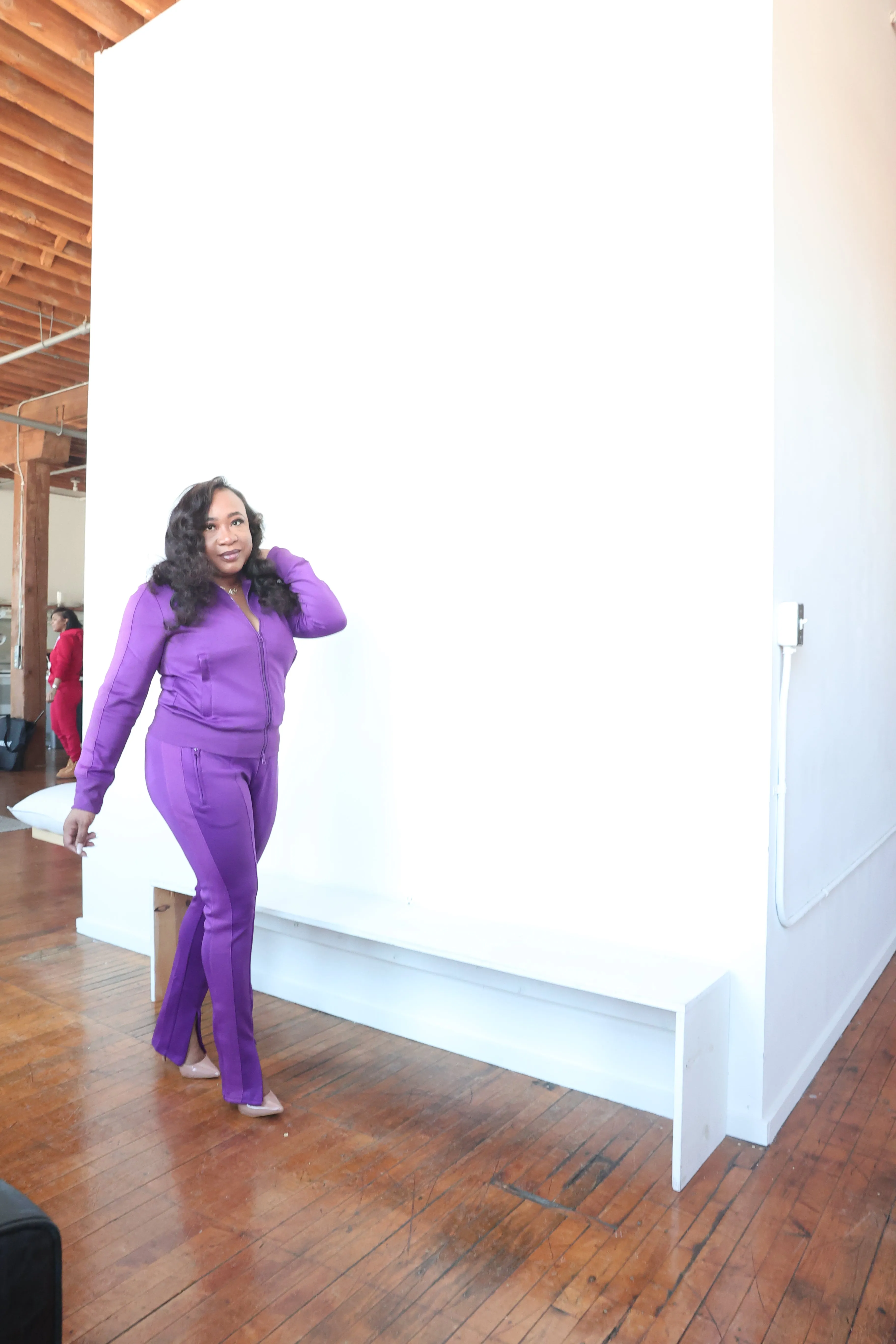 Purple Zip Up Jogger Set