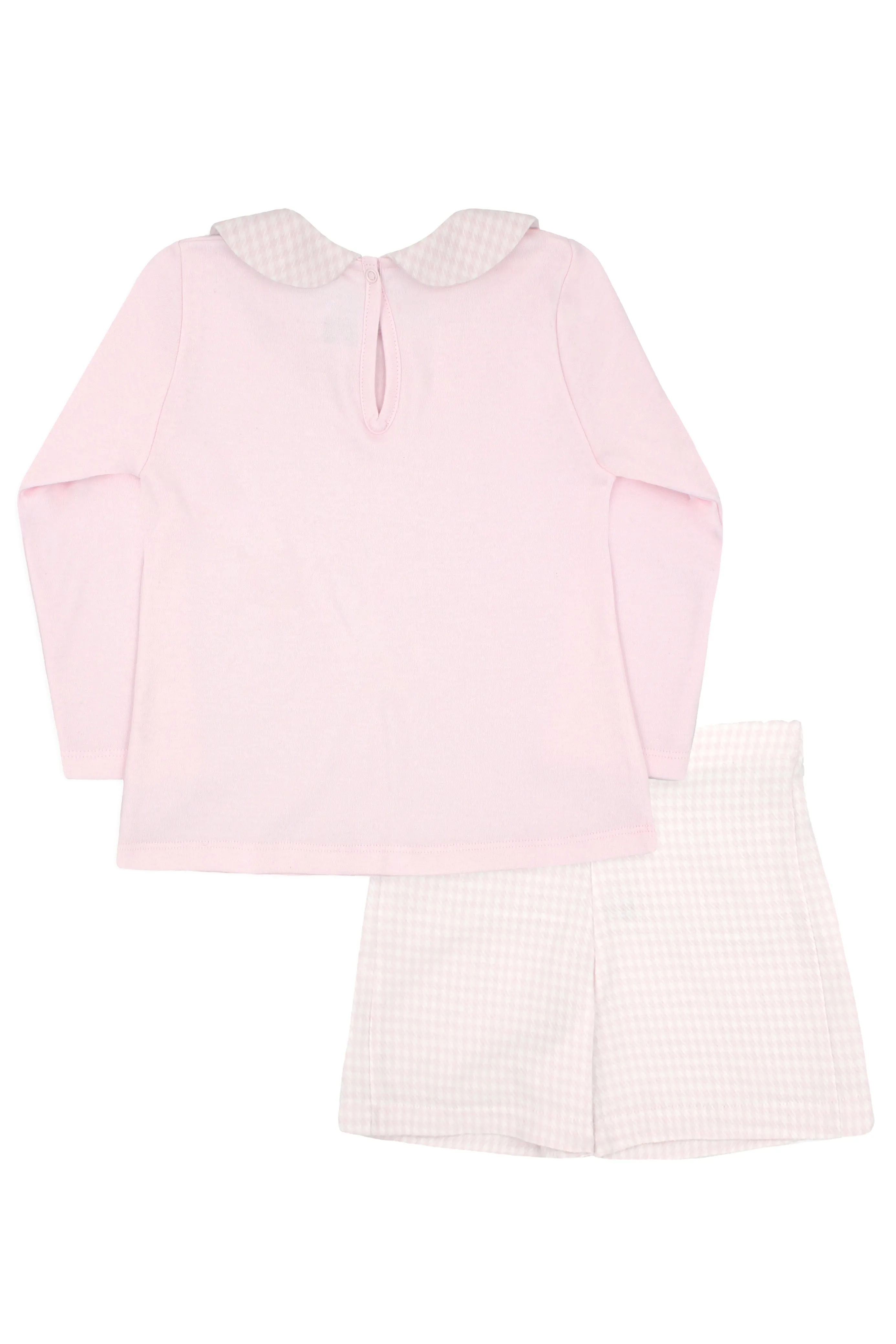 "Alison" Pink Houndstooth Top & Shorts
