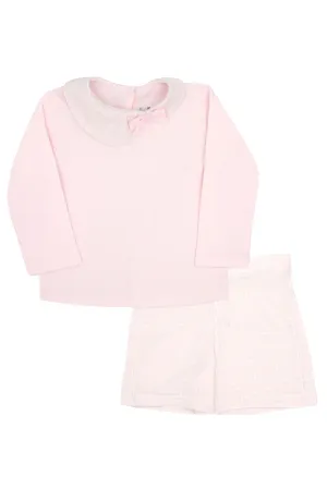 "Alison" Pink Houndstooth Top & Shorts