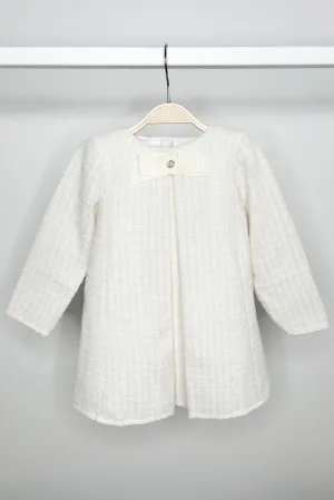 "Ayala" Ivory Shimmer Tweed Dress