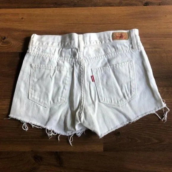 Rare Levi's White Denim Shorts w/pocket patterns