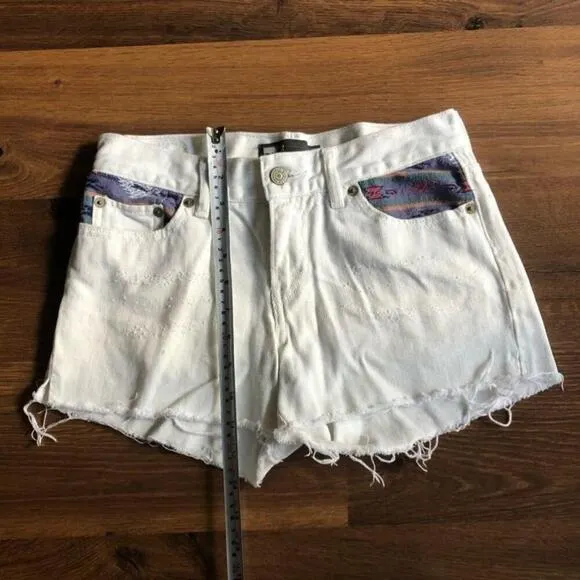 Rare Levi's White Denim Shorts w/pocket patterns