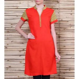 Red Linen Kurta