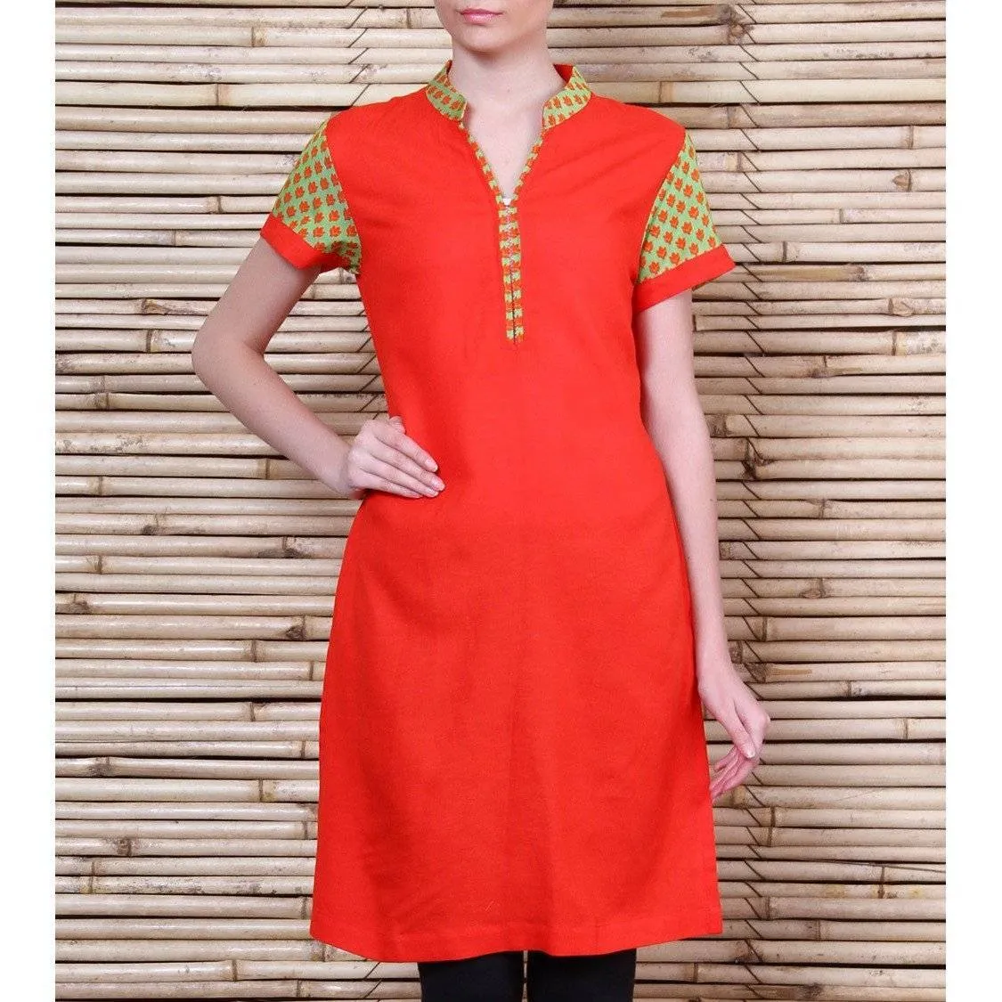 Red Linen Kurta