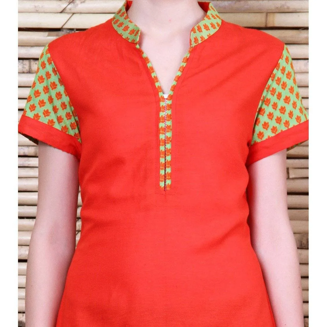 Red Linen Kurta