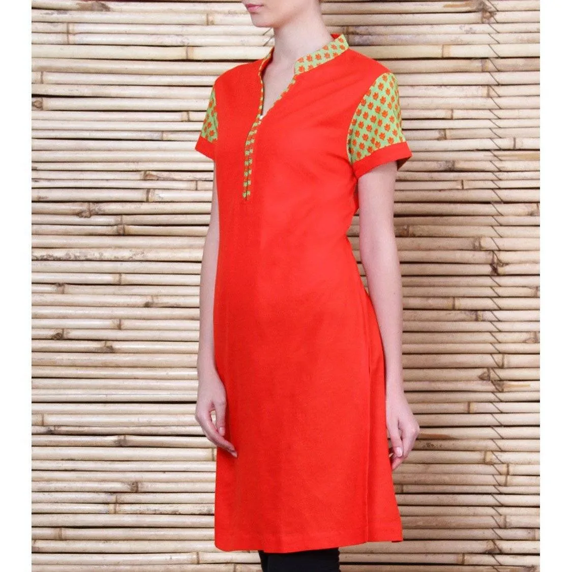 Red Linen Kurta