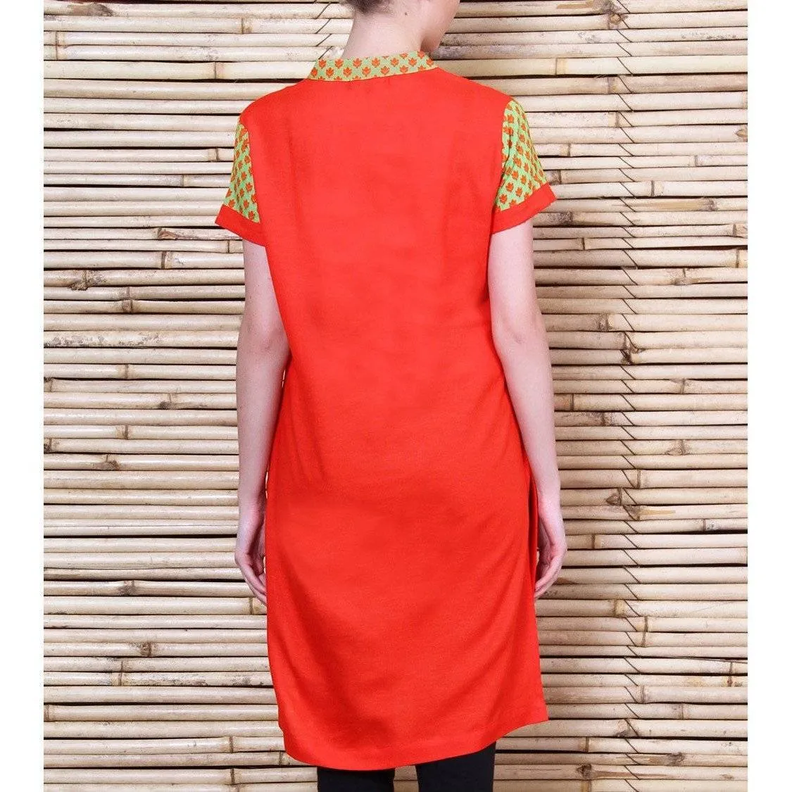 Red Linen Kurta