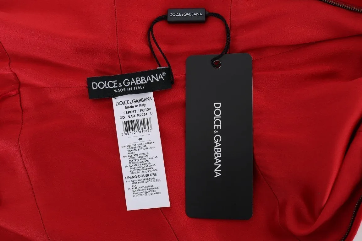 Red Shift Below Knee Gown Stretch Dress