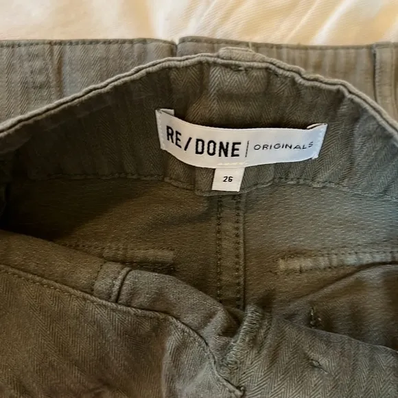 RE/DONE Originals 50s High Waist Military Short in Olive Army