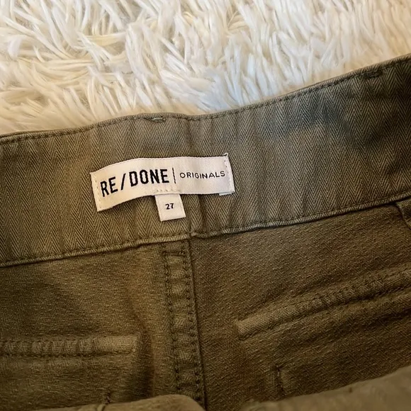 RE/DONE Originals 50s High Waist Military Short in Olive Army