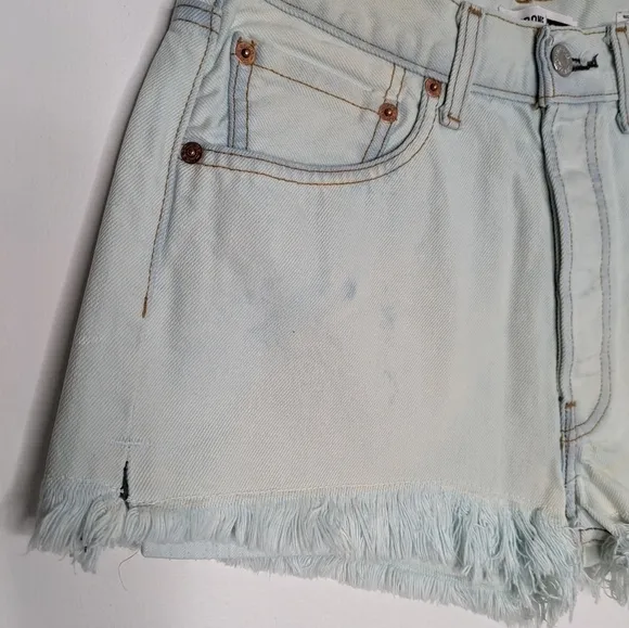 RE/DONE x LEVI'S High Rise Cut-off Cotton Denim Jean Shorts NEW Size 25