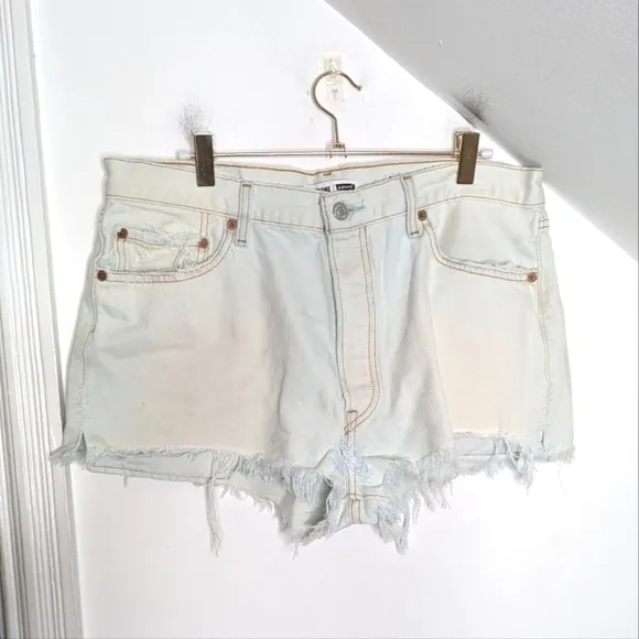 RE/DONE x LEVI'S High Rise Cut-off Cotton Denim Jean Shorts NEW Size 25