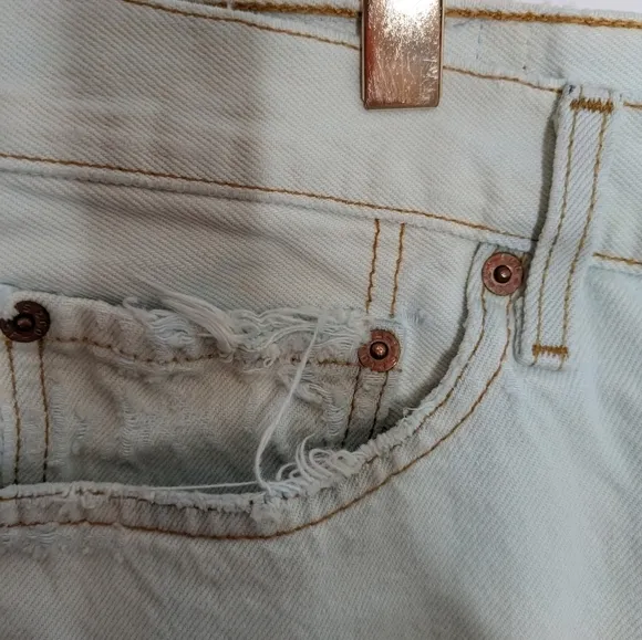 RE/DONE x LEVI'S High Rise Cut-off Cotton Denim Jean Shorts NEW Size 25