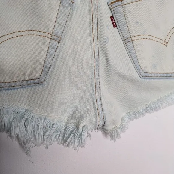 RE/DONE x LEVI'S High Rise Cut-off Cotton Denim Jean Shorts NEW Size 25