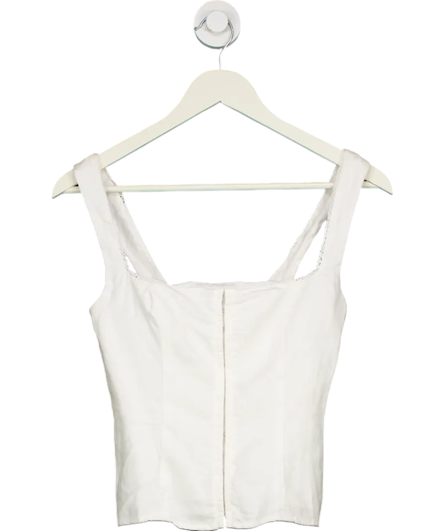 Reformation White 100% Linen Top UK 6