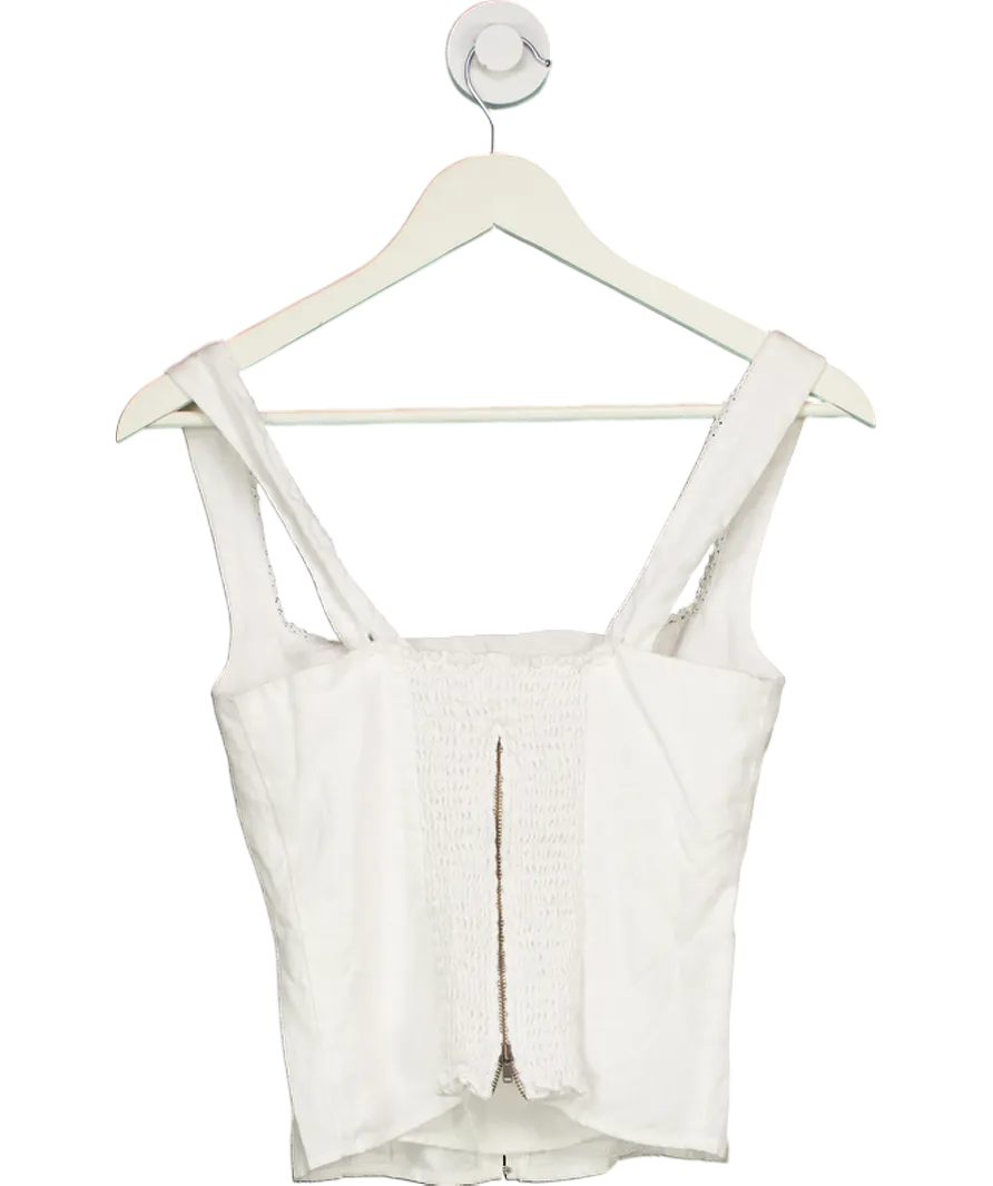Reformation White 100% Linen Top UK 6