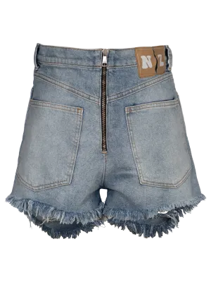 Reverse Denim Shorts