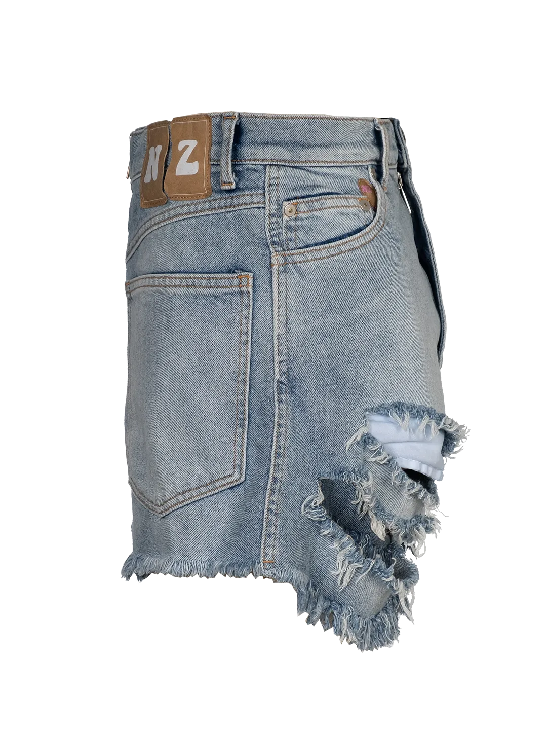 Reverse Denim Shorts