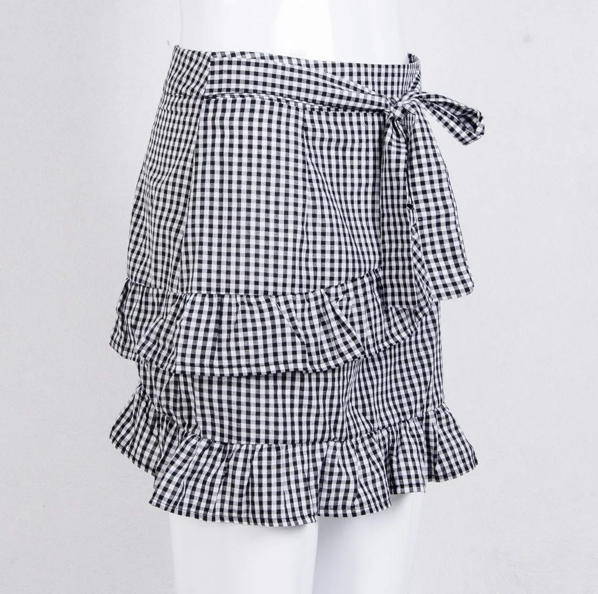 Ruffle Plaid Short Skirt (2 Styles)