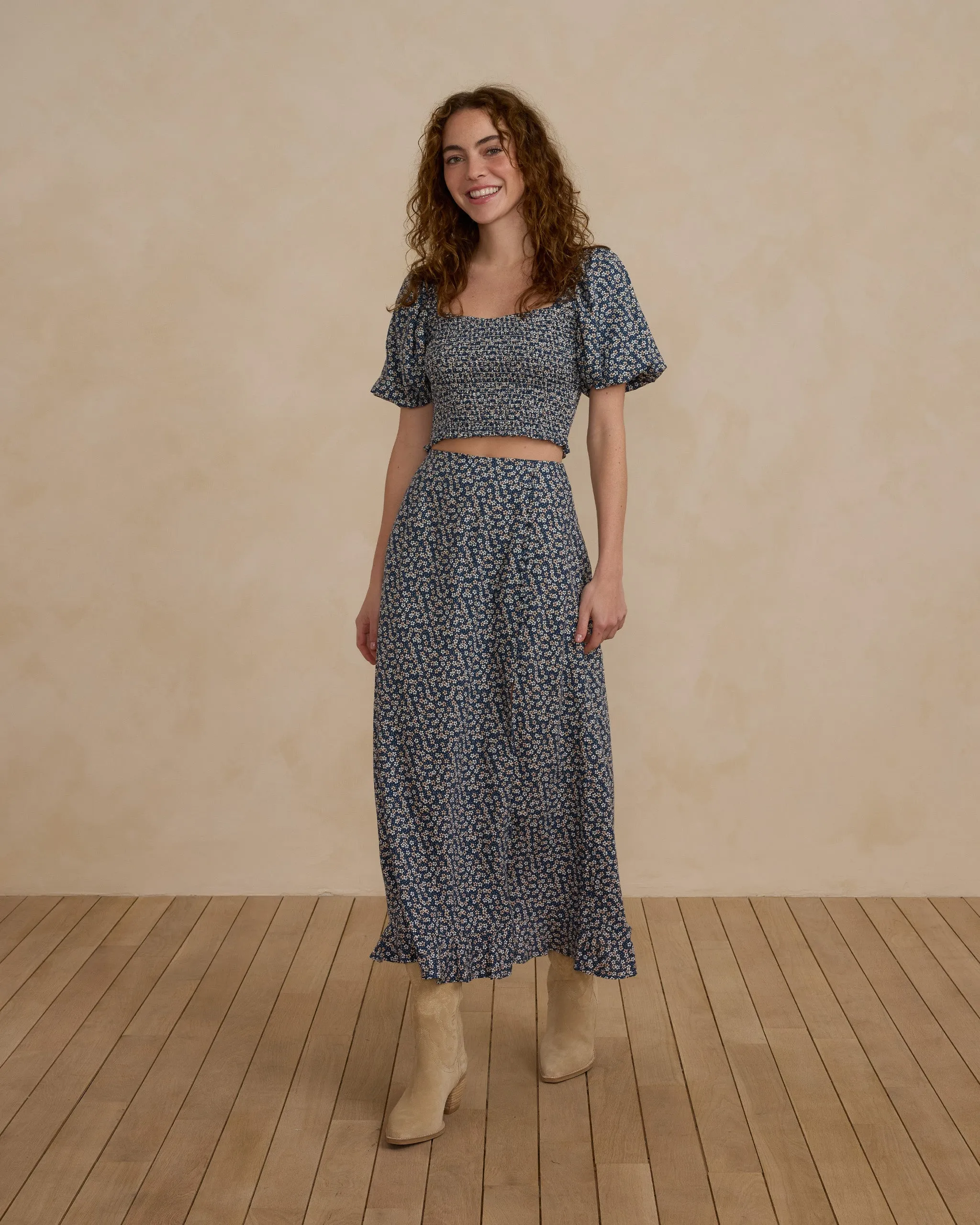 Rylee & Cru Women Trixie Top Blue Floral