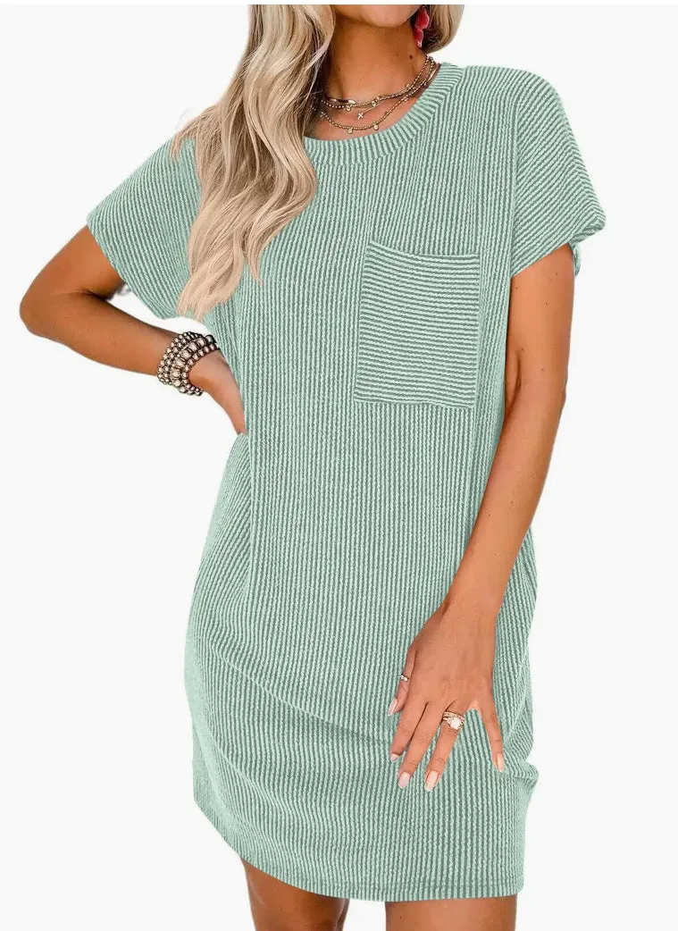 Sage Summer Casual T-Shirt Dress