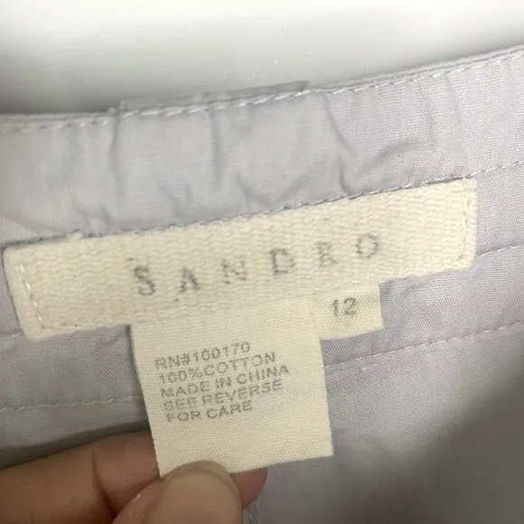 SANDRO Solid Gray Cotton Mid Rise Midi Shorts Sz12