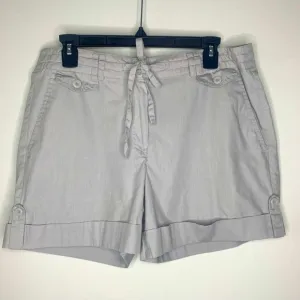 SANDRO Solid Gray Cotton Mid Rise Midi Shorts Sz12