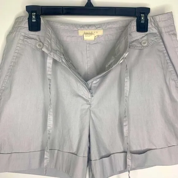 SANDRO Solid Gray Cotton Mid Rise Midi Shorts Sz12