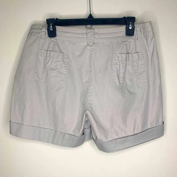 SANDRO Solid Gray Cotton Mid Rise Midi Shorts Sz12