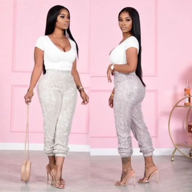 Sequins Bling Jogger Pants