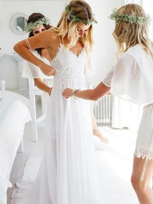 Sexy Backless Unique Casual Cheap Beach Wedding Dresses, WDY0180